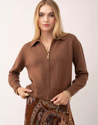 Heirloom Sweater Jacket Dark Maple Heather