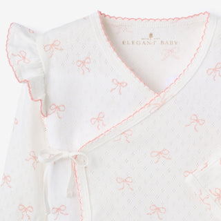 Pink Bow Organic Cotton Pointelle 3 Piece Bag Set