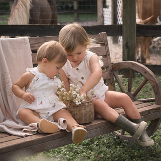 Petite Farmstead Organic Cotton Sunsuit French Farm