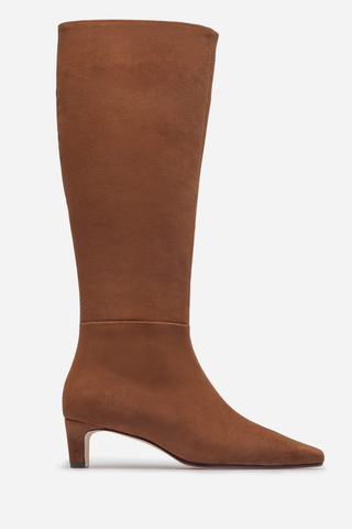 Eliza Knee High Boot Almond Suede