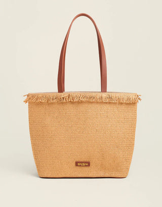 Straw Fringe Day Tote Flagler Resort Palm