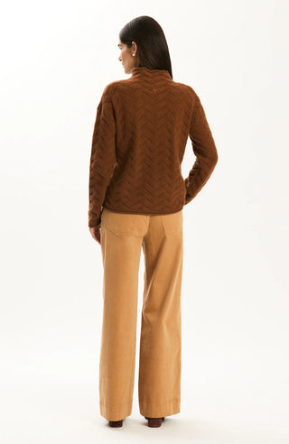 Gracie Cashmere Basketweave Sweater Bison