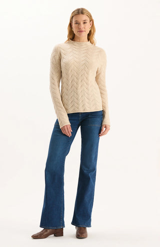 Gracie Cashmere Basketweave Sweater Fog