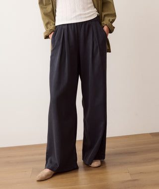 Allison Pleated Wide Leg Trouser Washed Black