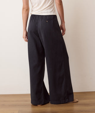 Allison Pleated Wide Leg Trouser Washed Black