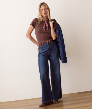 Lexi Rib Sun-In Crew Tee Chocolate