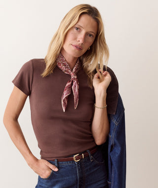 Lexi Rib Sun-In Crew Tee Chocolate