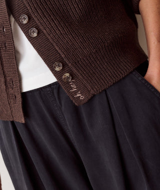 Parker Collared Cardigan Chocolate