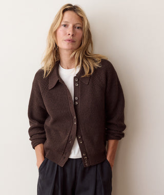 Parker Collared Cardigan Chocolate