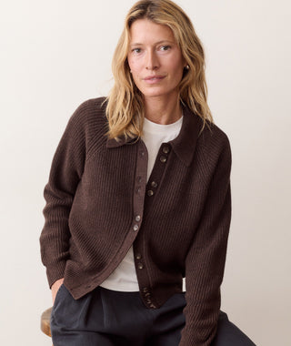 Parker Collared Cardigan Chocolate