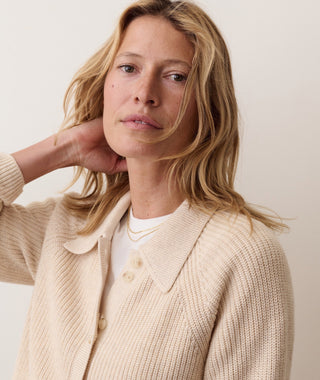 Parker Collared Cardigan Oatmeal