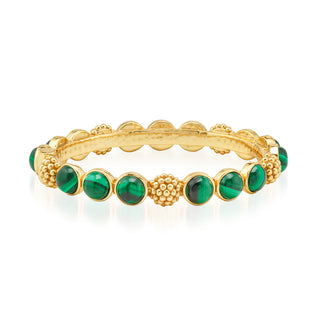 Berry Gem Hinged Bangle Malachite