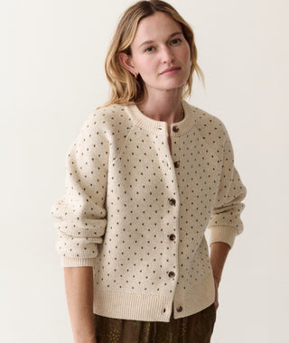 Iris Crewneck Cardigan Oatmeal & Olive