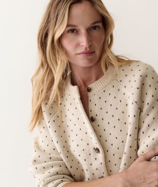 Iris Crewneck Cardigan Oatmeal & Olive