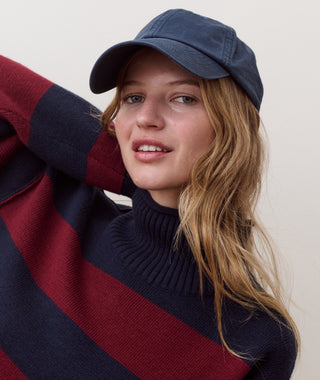 Maggie Rollneck Sweater Cabernet & Navy