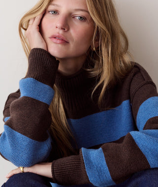 Maggie Rollneck Sweater Chocolate & Coronet