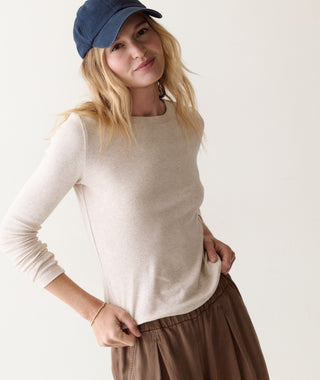 Mini Rib Long Sleeve Crew Tee Oatmeal
