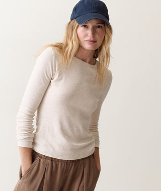 Mini Rib Long Sleeve Crew Tee Oatmeal