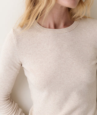 Mini Rib Long Sleeve Crew Tee Oatmeal
