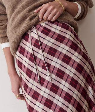Silvia Maxi Skirt Warm Plaid