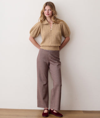 Sophie Pointelle Polo Taupe
