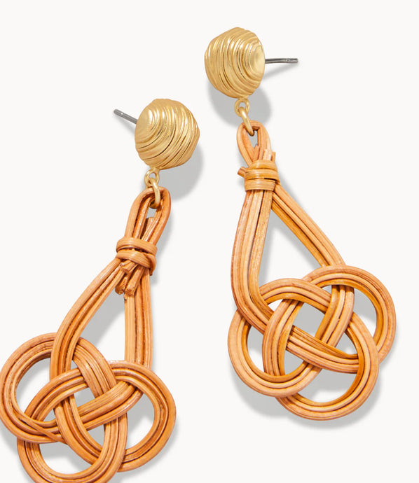 Spartina Woven Knot Earrings Natural