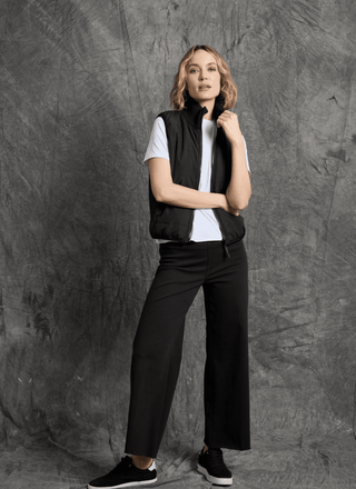 Prudence Reversible Puffer Sweater Vest Black