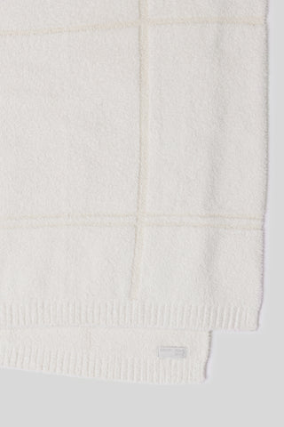 CozyChic Cotton Tonal Plaid Throw 54”x72” Cream
