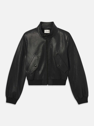 The Leather Harrington Jacket Black