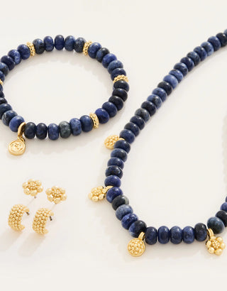 Louisa Mae Stretch Bracelet Dark Blue