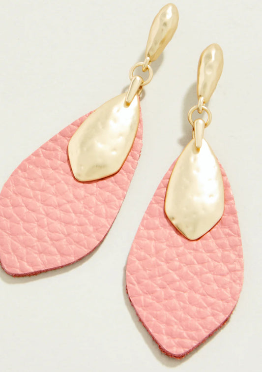 Leather Petal Earrings Terra Cotta