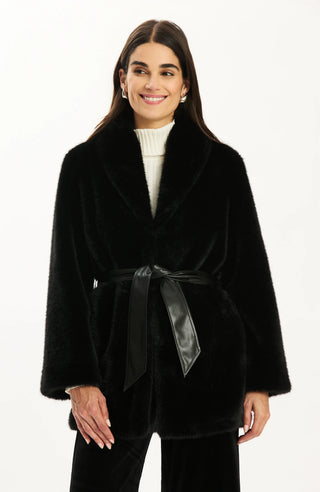 Evie Faux Fur Jacket Black