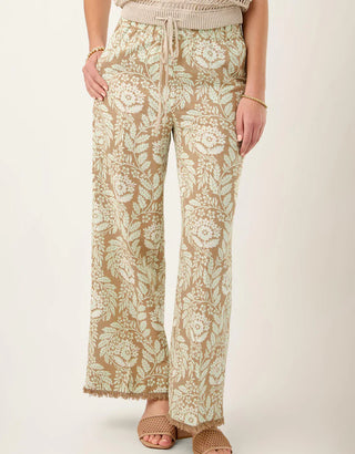 Resort Fringe Palazzo Pant Seawall Scroll Fawn
