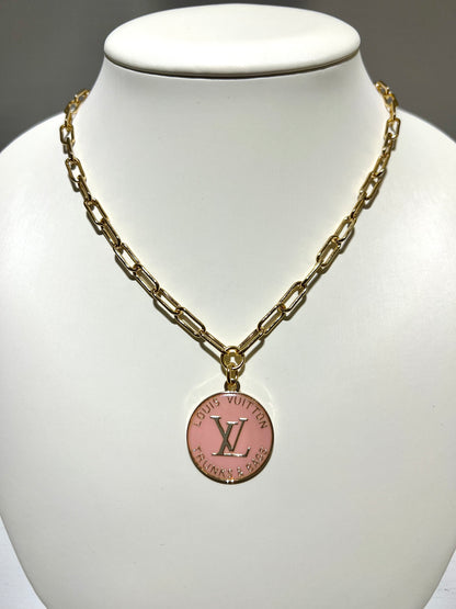 Louis Vuitton Gold Necklace Pink
