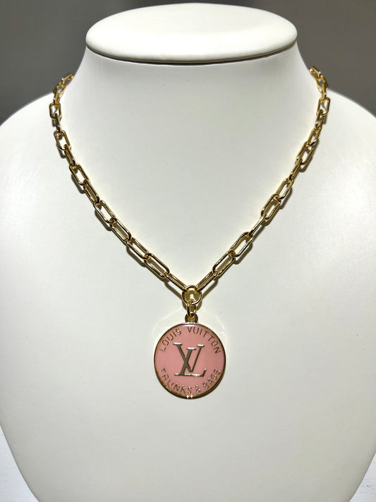 Louis Vuitton Gold Necklace Pink