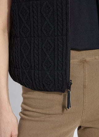 Prudence Reversible Puffer Sweater Vest Black