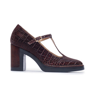 Noto T-Strap Mary Jane Pump Chocolate Wine