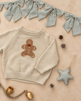 Relaxed Raglan Sweater Gingerbread Man Parchment