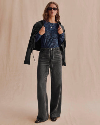 Cecelia Floral Long Sleeve Tee Dark Navy