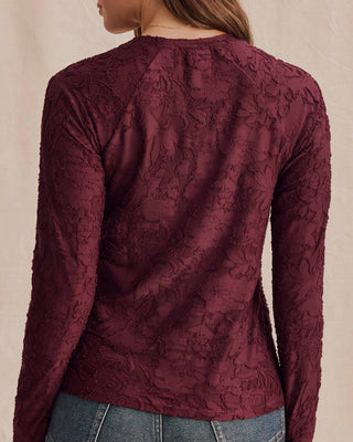 Cecelia Floral Long Sleeve Tee Merlot