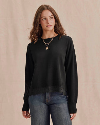 Georgie Lace Trim Pullover Black