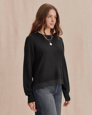 Georgie Lace Trim Pullover Black