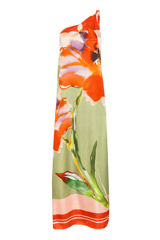 Dounia Dress Scarf Flora Satin