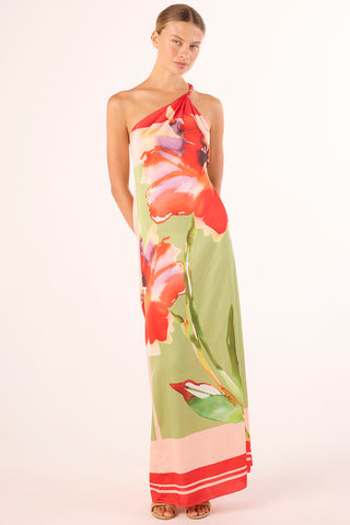 Dounia Dress Scarf Flora Satin