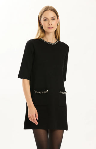 Carmen Crystal Dress Black