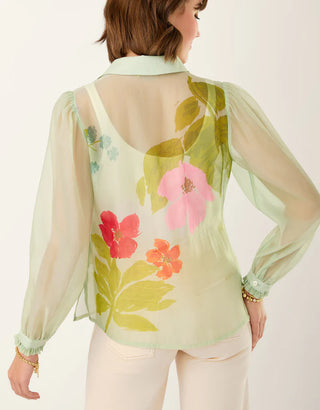 Brighid Blouse Seawall Blooms Seafoam