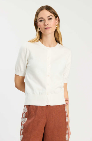 Kit Cotton Blend Cardigan White