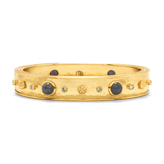 Cleopatra Hinged Bangle Gold/Blue Labradorite