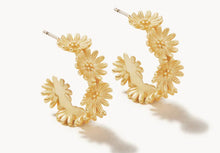Load image into Gallery viewer, Daisy Hoop Earrings Gold