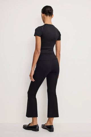 Soft Stretch Ponte Kick Flare Pants Black